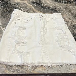 American eagle white denim skirt